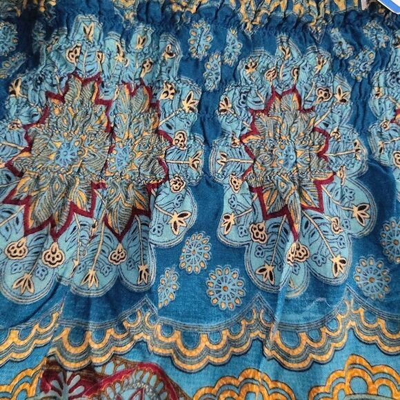 Joob Joob Turquoise Gold Mandala Print Pull On Hippie Harem Pants Size L / XL - Picture 5 of 13